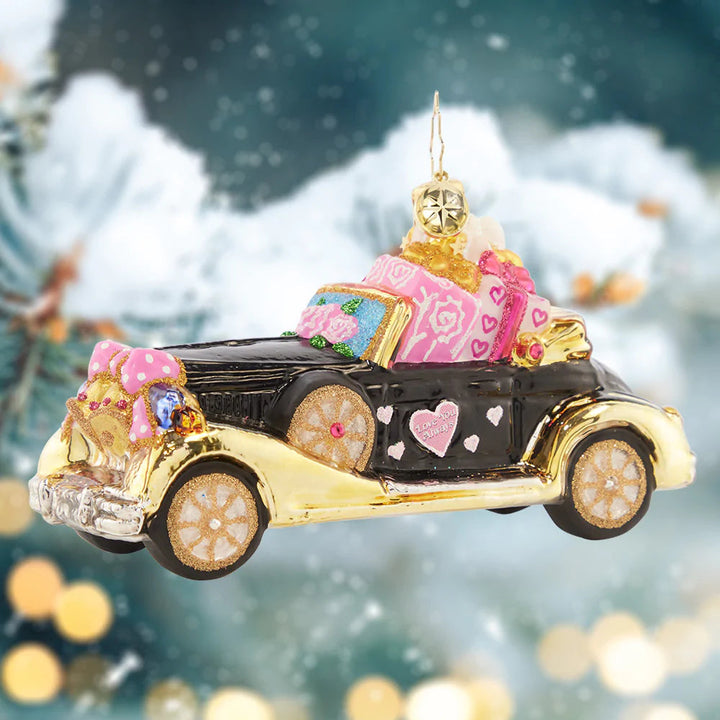 Just Married Roadster Ornament