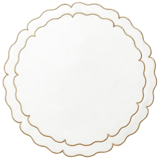 Linho Scalloped Round Placemat - Set of 4