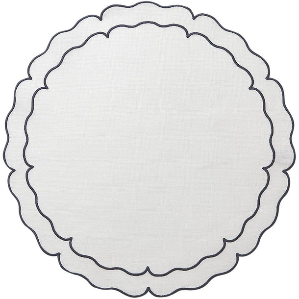 Linho Scalloped Round Placemat - Set of 4