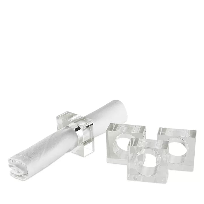 Lucite Clear Napkin Ring Set/4 – Quintessentials