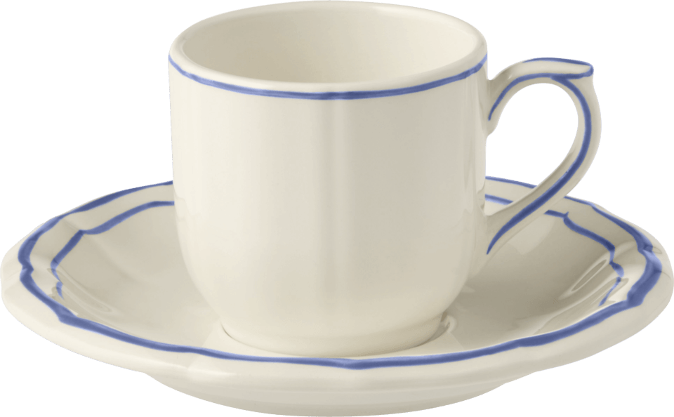 Filet Bleu Espresso Cups & Saucers