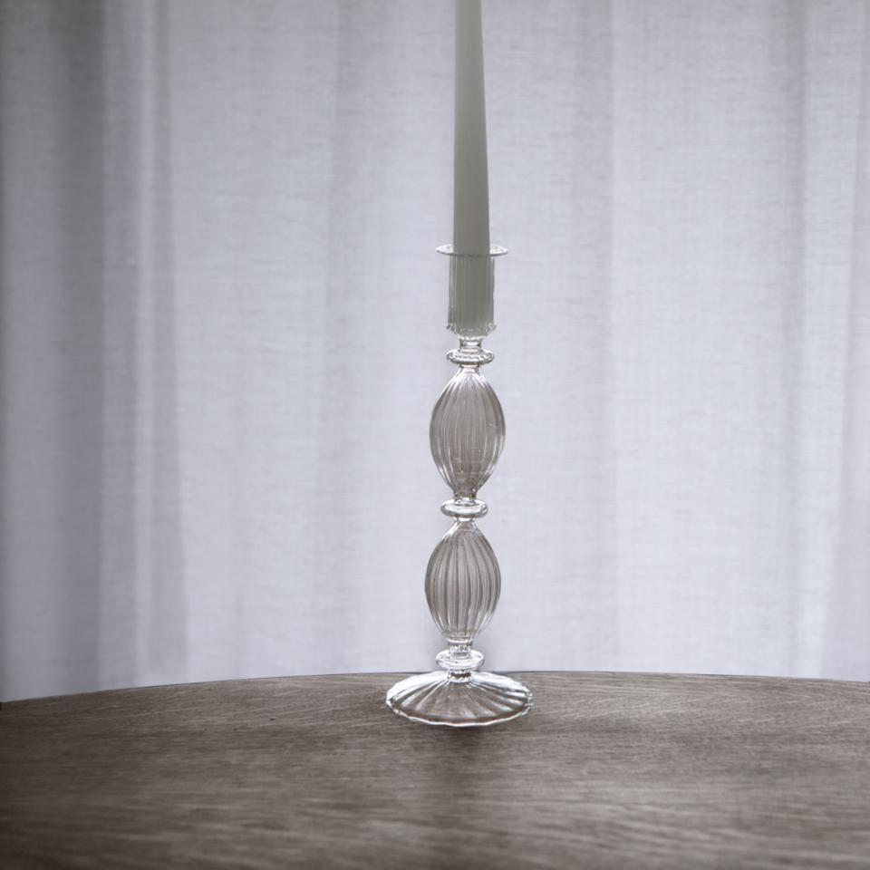 Glass Cambridge Beryl 10 Candlestick Holder Set of 2 (Clear) –  Quintessentials
