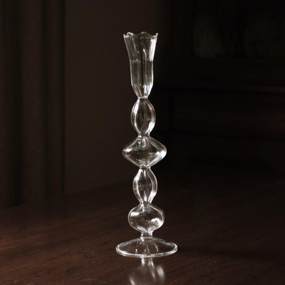 Blossoms Candlestick Holder Set of 2 Clear