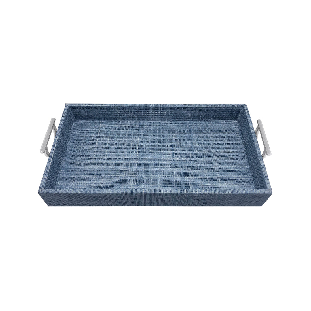 Heather Blue Metal Handled Small Tray
