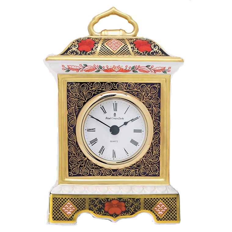 Old Imari Solid Gold Band Mantel Clock