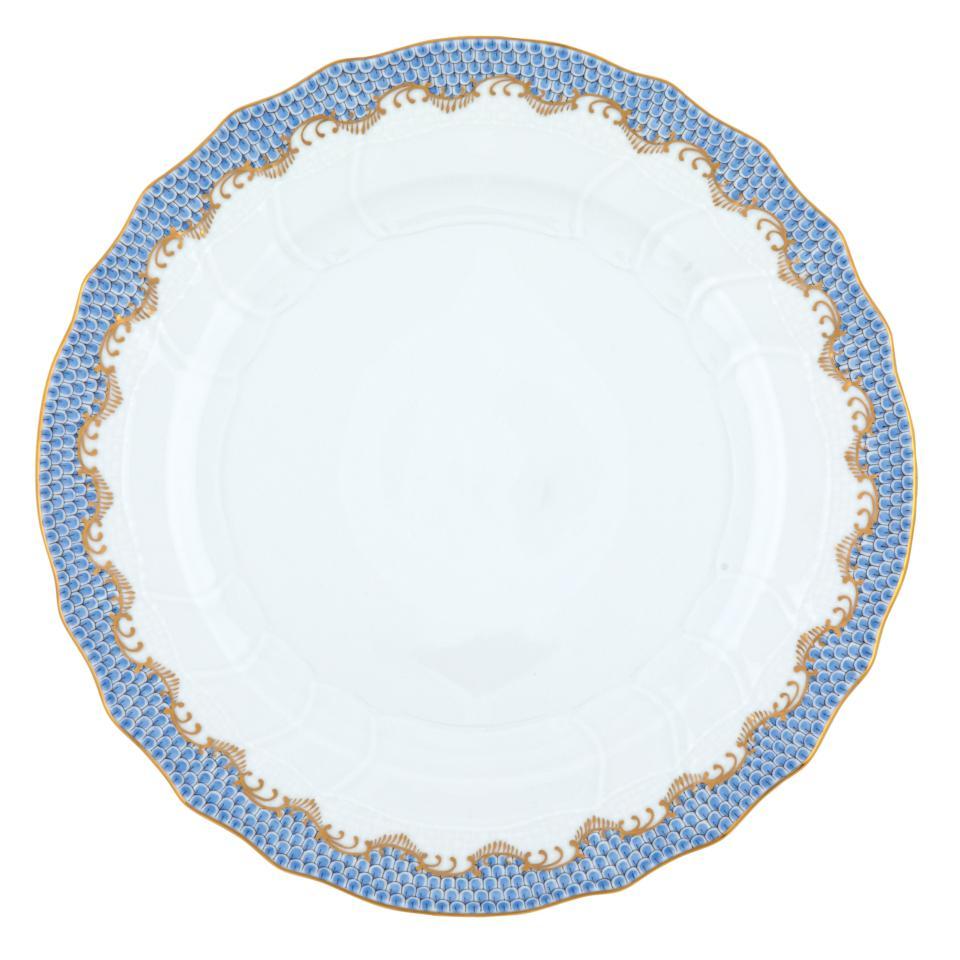 Fish Scale Light Blue Dinner Plate