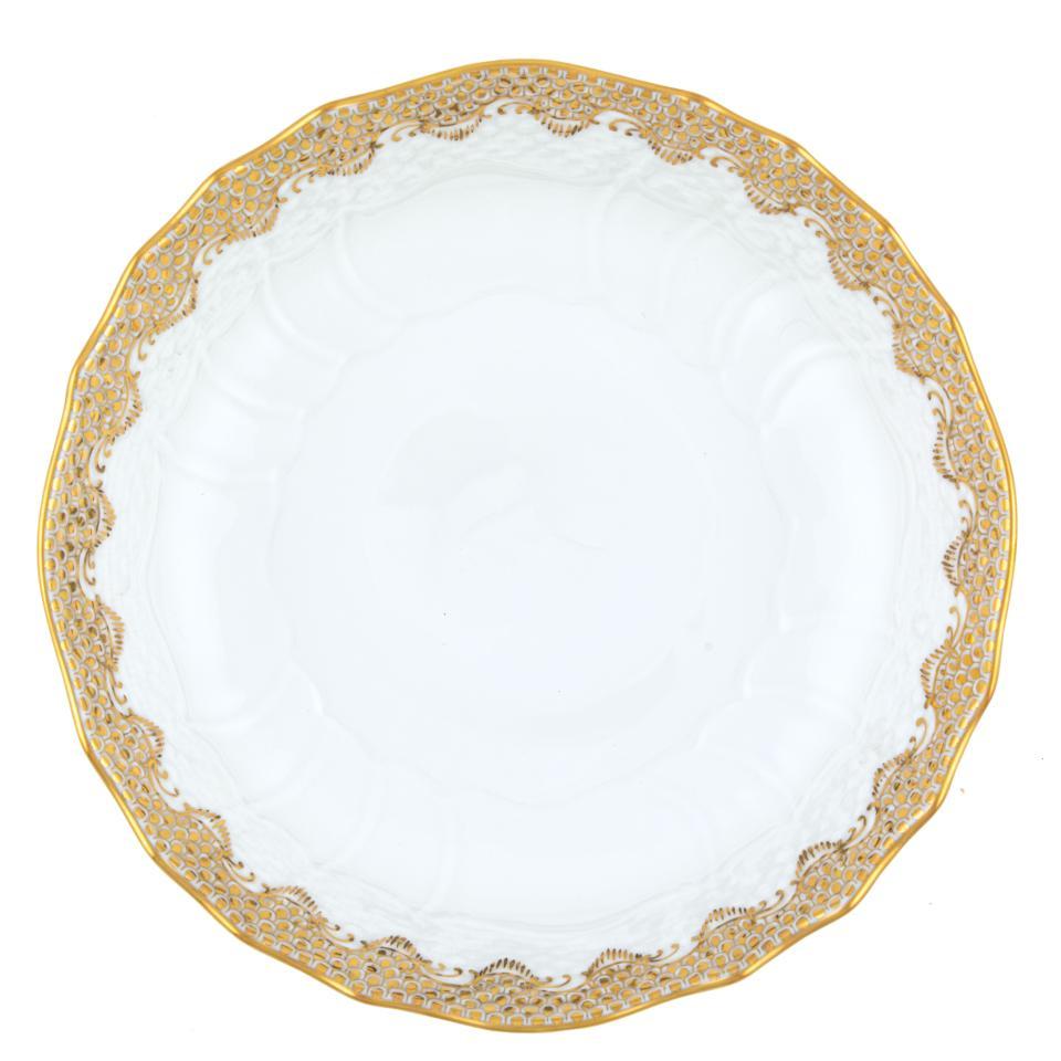 Fish Scale Gold Scalloped Dinner Bowl