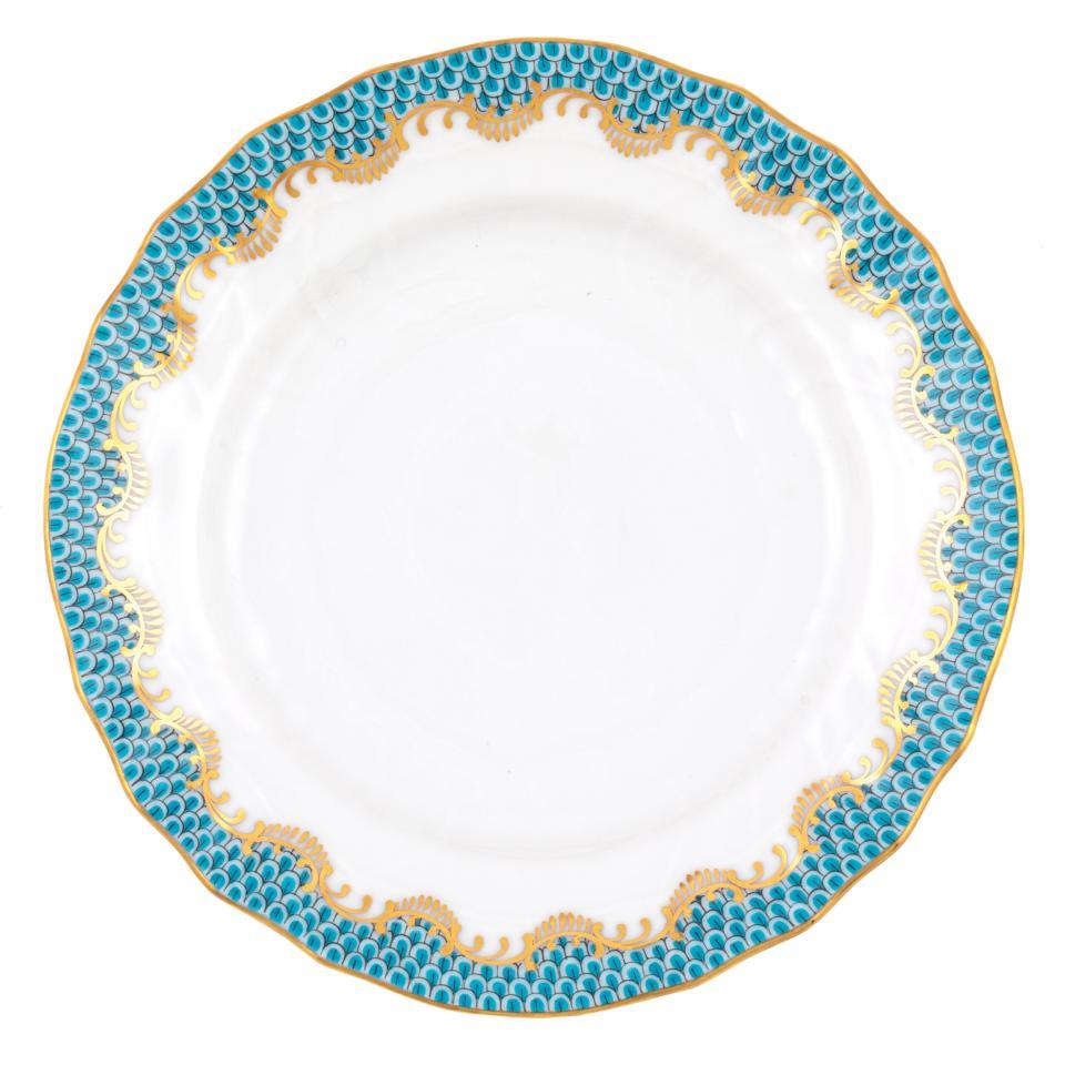 Fish Scale Turquoise Bread And Butter Plate
