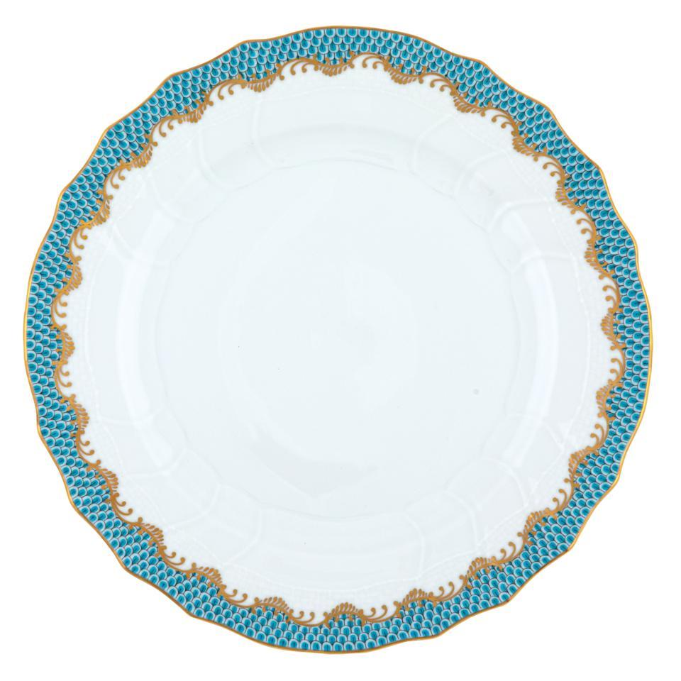Fish Scale Turquoise Dinner Plate