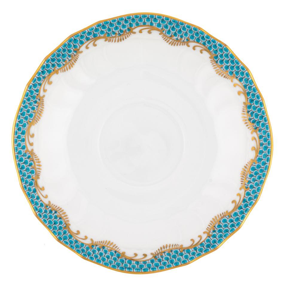 Fish Scale Turquoise Canton Saucer
