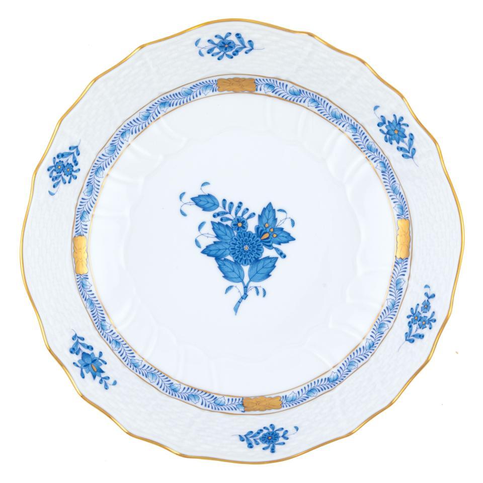 Chinese Bouquet Blue Scalloped Dinner Bowl