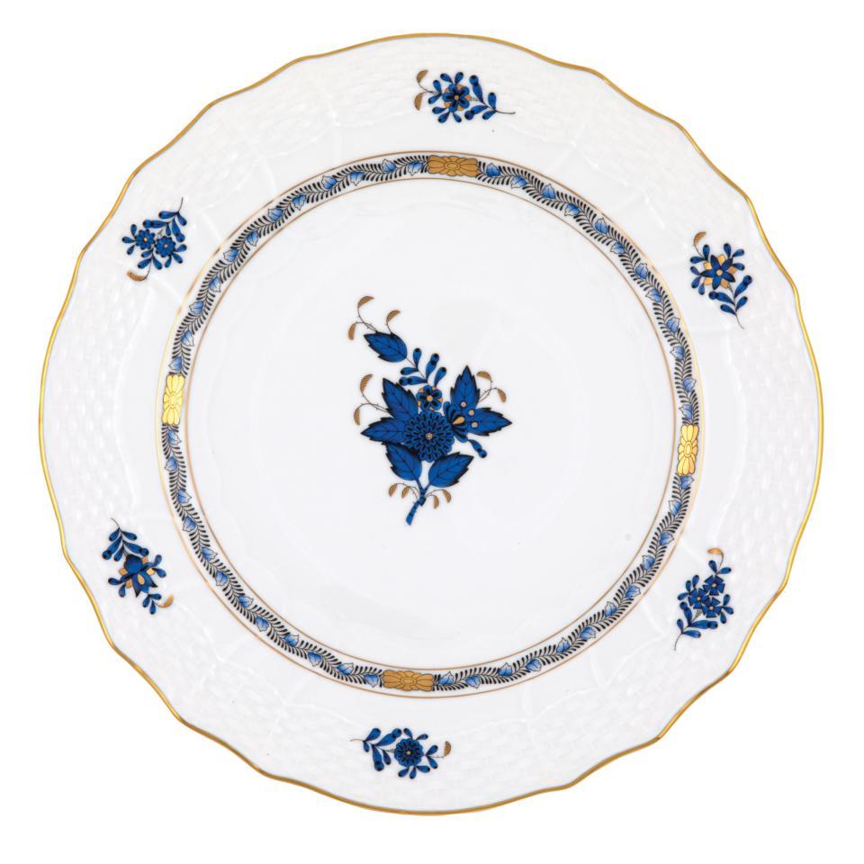 Chinese Bouquet Black Sapphire Service Plate