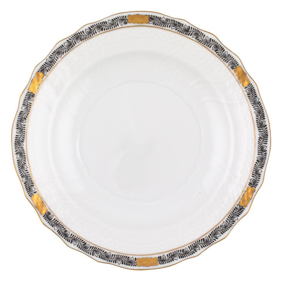 Chinese Bouquet Garland Black Salad Plate