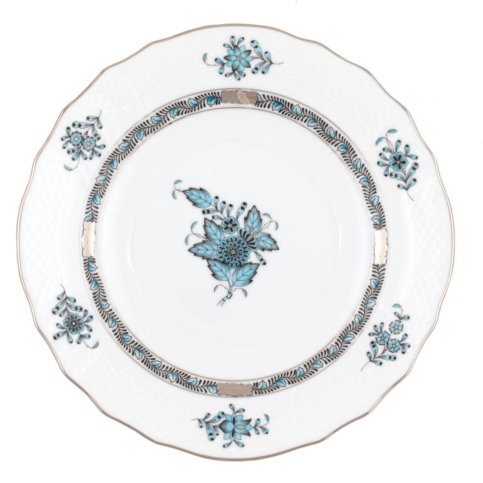 Chinese Bouquet Turquoise & Platinum Salad Plate