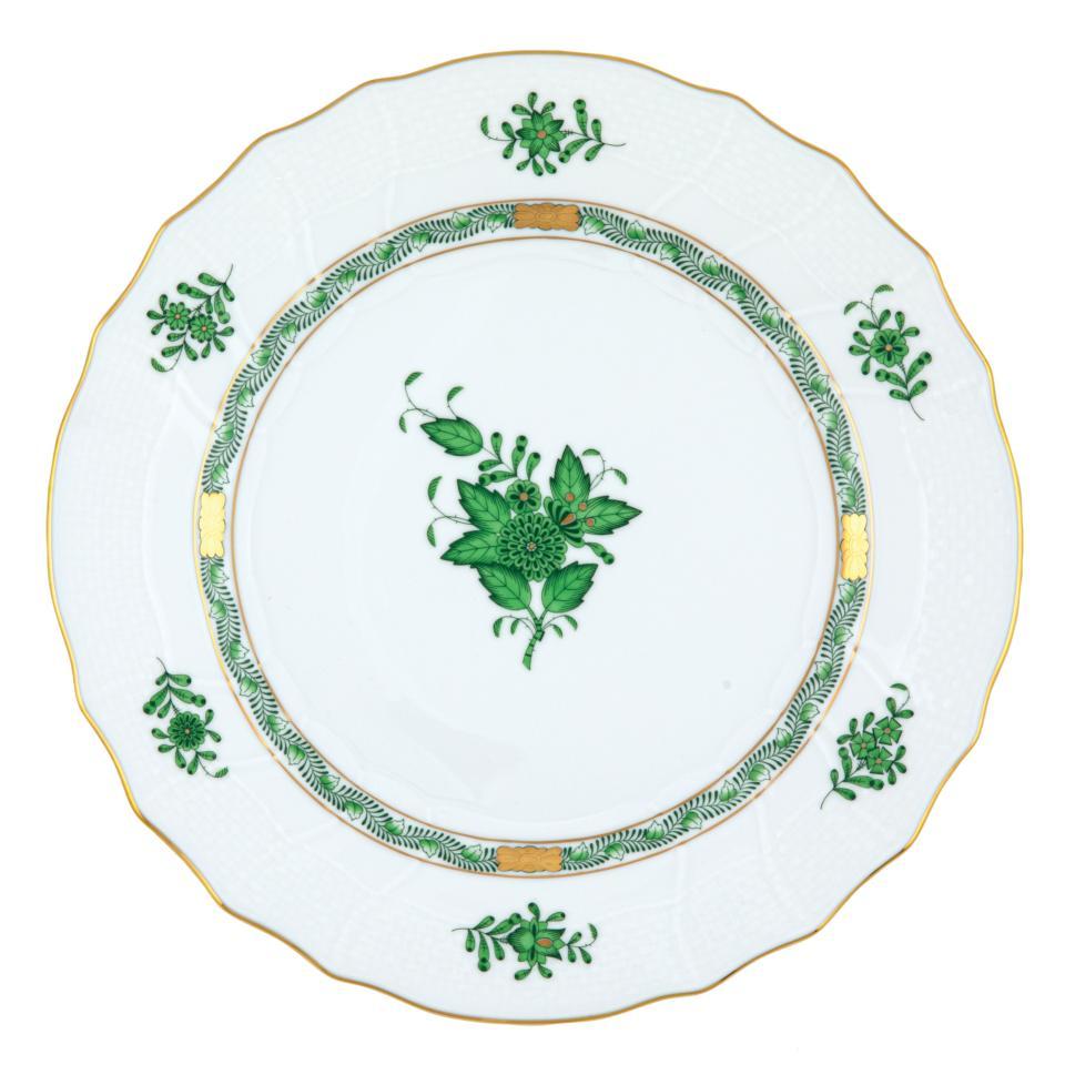Chinese Bouquet Green Dinner Plate