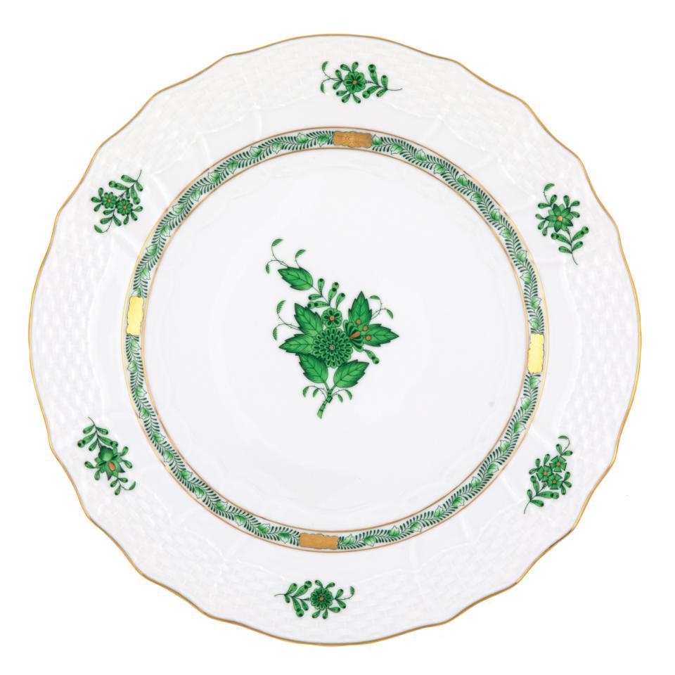 Chinese Bouquet Green Service Plate