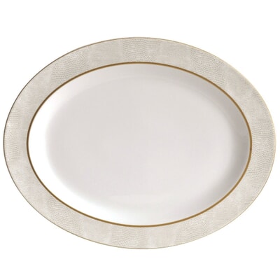 Sauvage White Oval Platter 15In