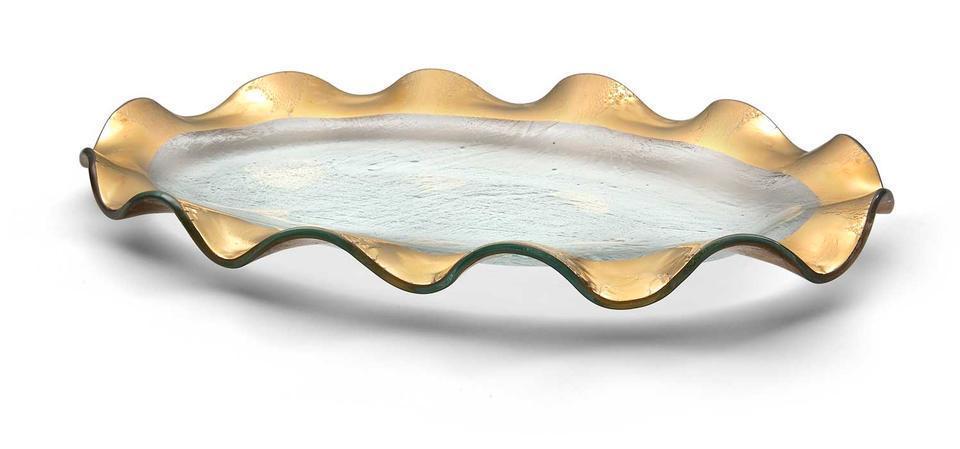 Ruffle Gold Oval Platter