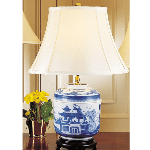 Lamps Blue Canton Temple Jar Lamp