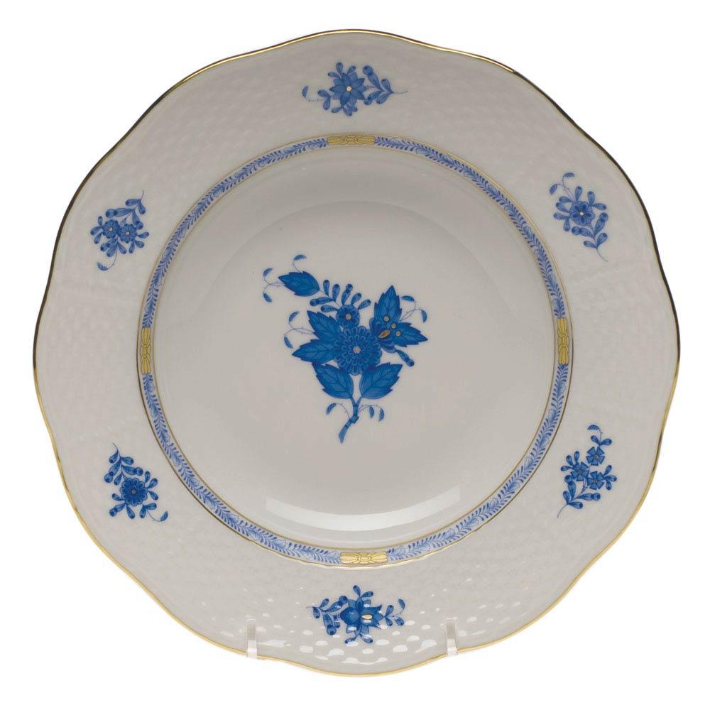 Chinese Bouquet Blue Rim Soup Plate