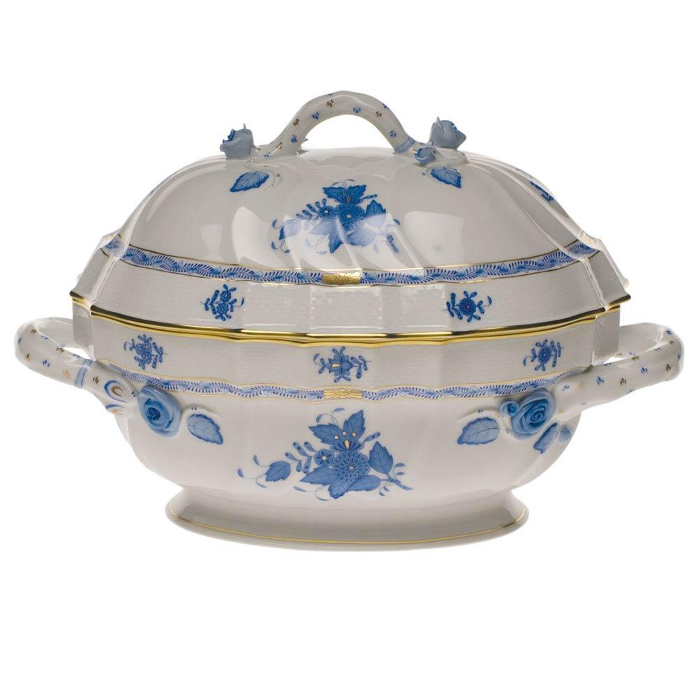 Chinese Bouquet Blue Tureen With Branch