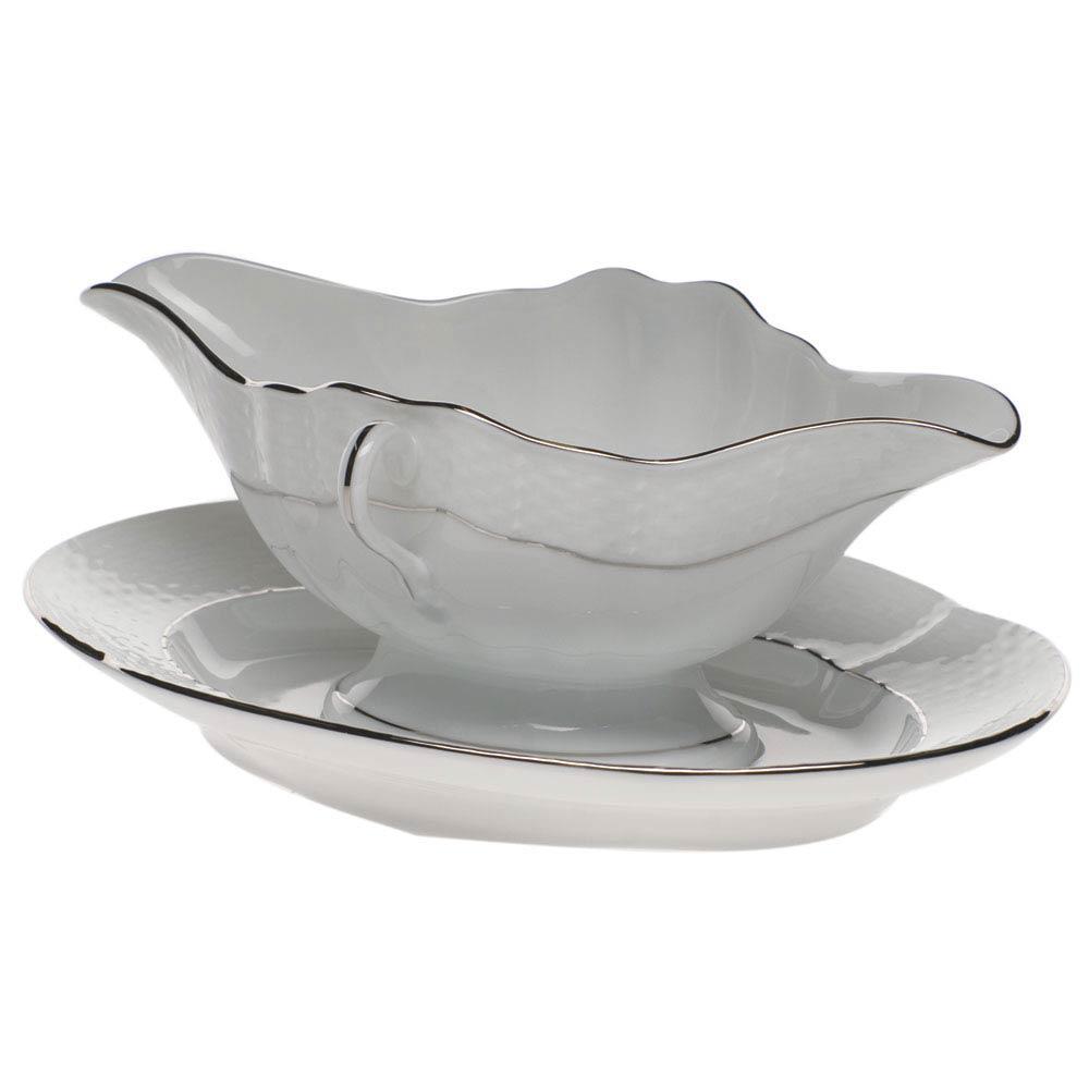 Platinum Edge Gravy Boat With Fixed Stand