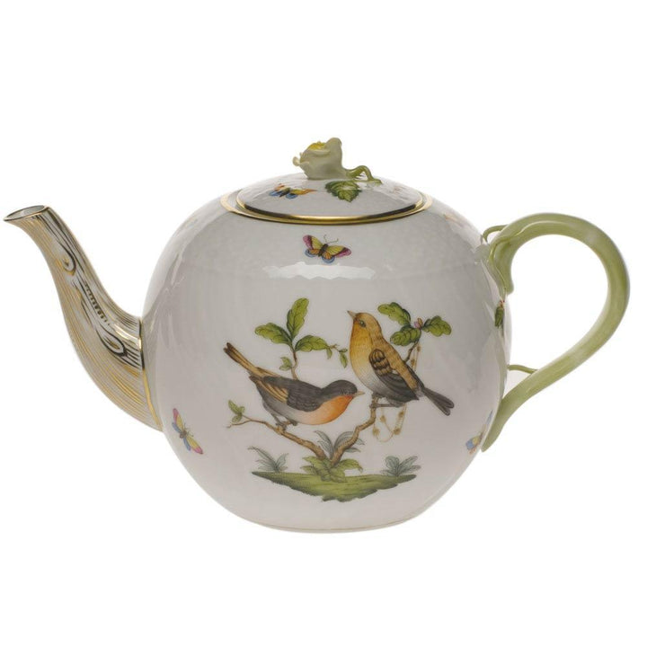 Rothschild Bird Tea Pot With Rose