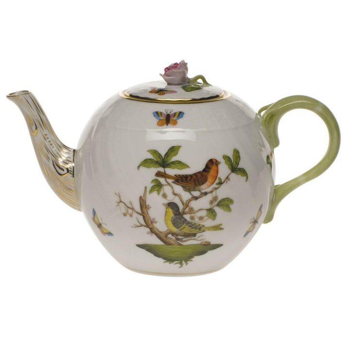 Rothschild Bird Tea Pot With Rose