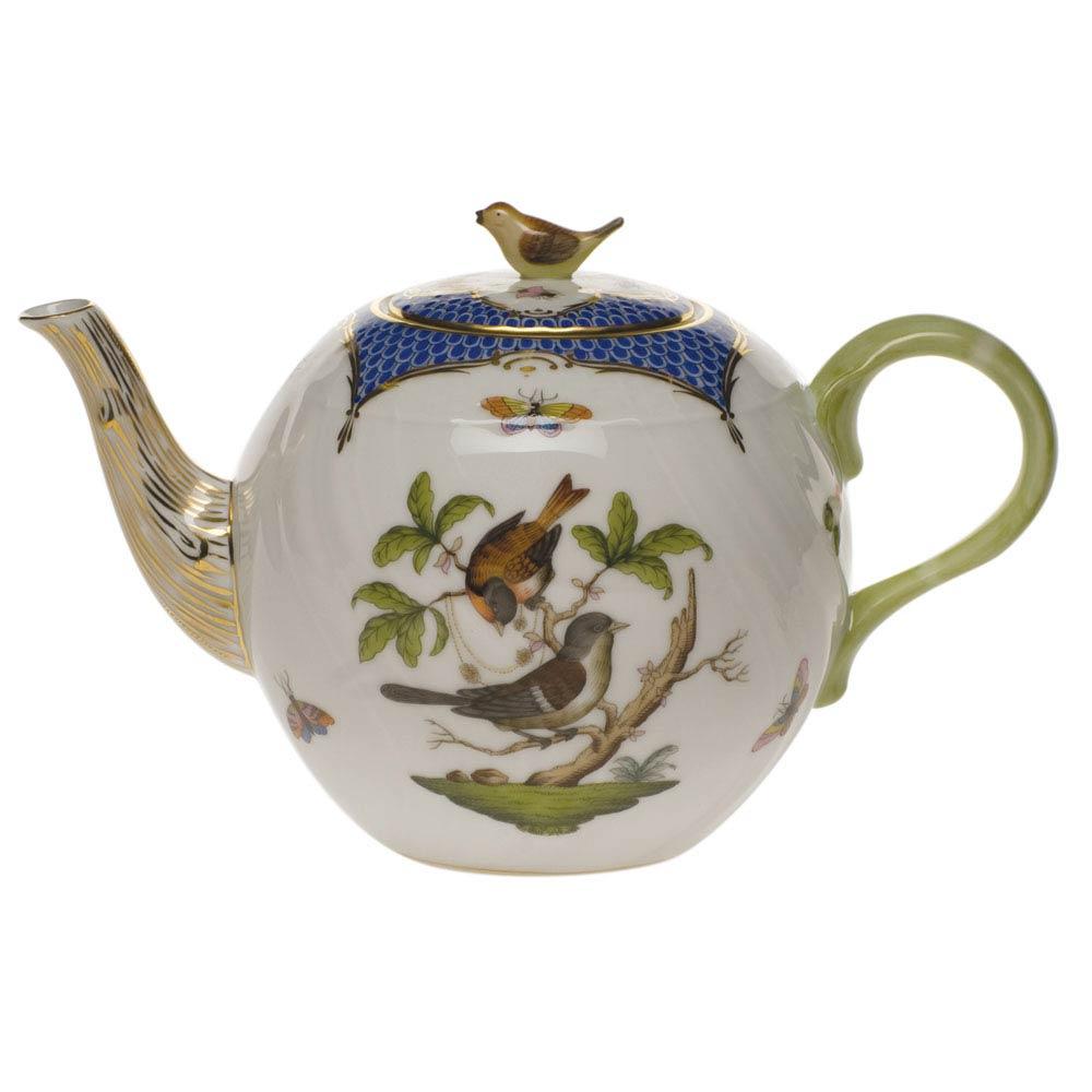 Rothschild Bird Blue Tea Pot With Bird