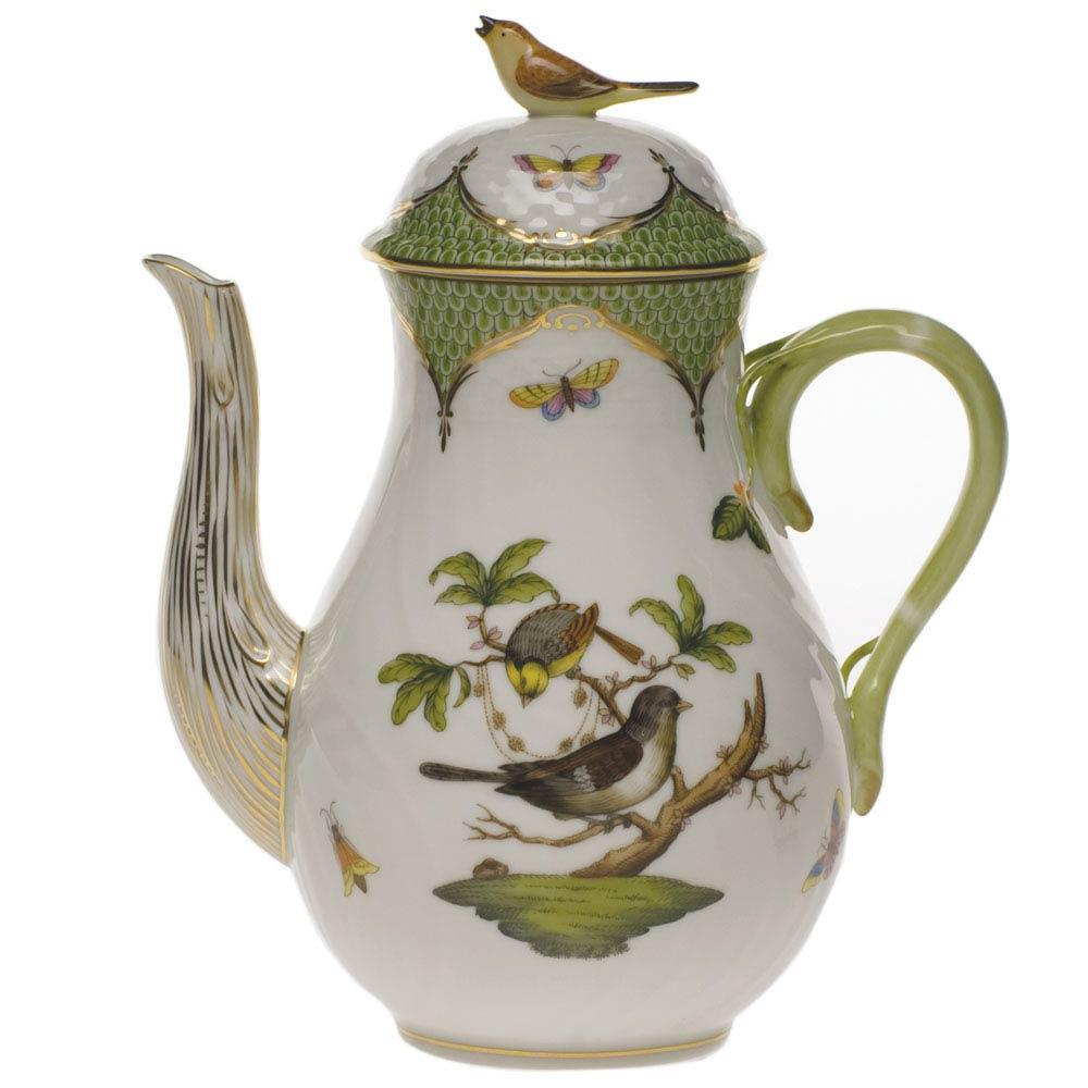 Rothschild Bird Green Coffee Pot With Bird