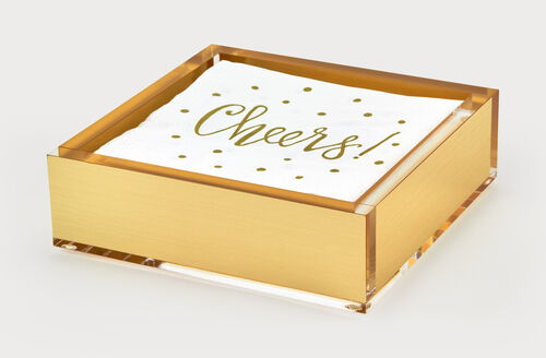 Lucite Cocktail Tray Gold