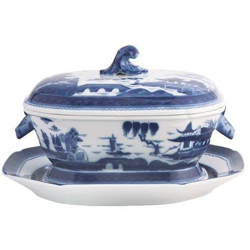Blue Canton Octagonal Tureen&Stand