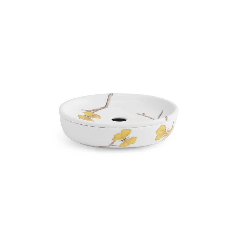 Butterfly Gingko Porcelain Soap Dish
