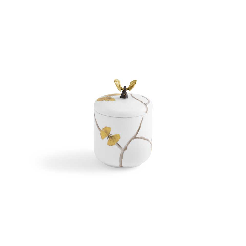 Butterfly Gingko Porcelain Small Container