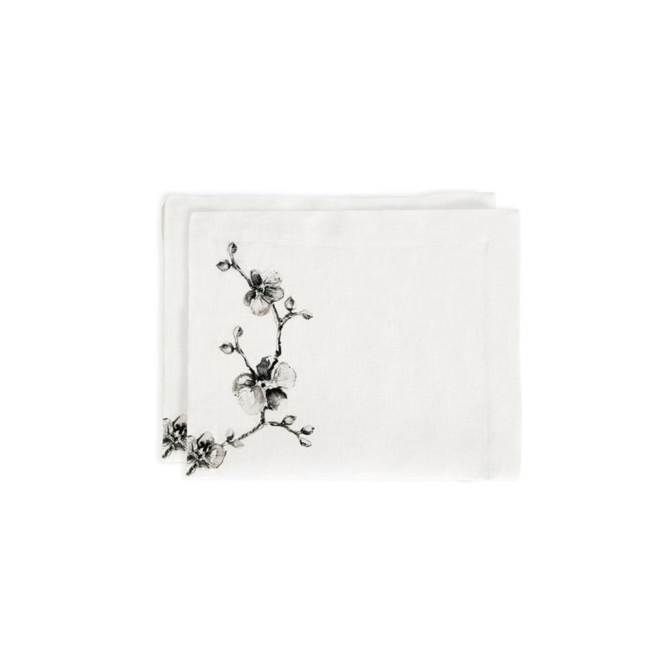 Black Orchid Fingertip Towel (Set of 2)