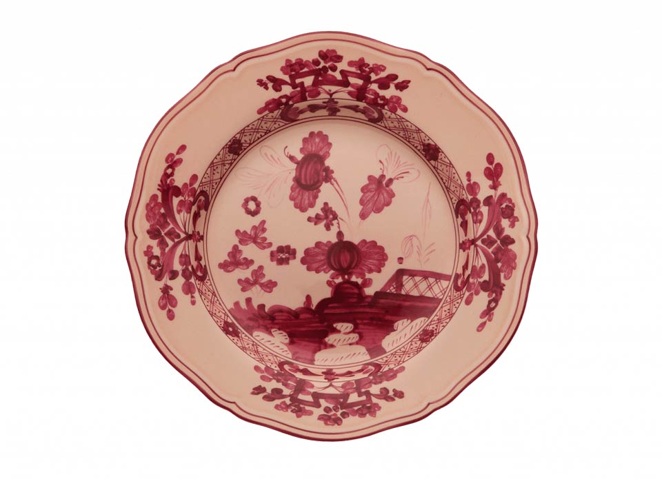 Ginori 1735 Oriente Italiano Vermiglio Flat Dessert Plate