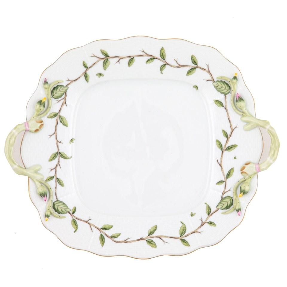 Rothschild Garden Square Cake Plate With Handles