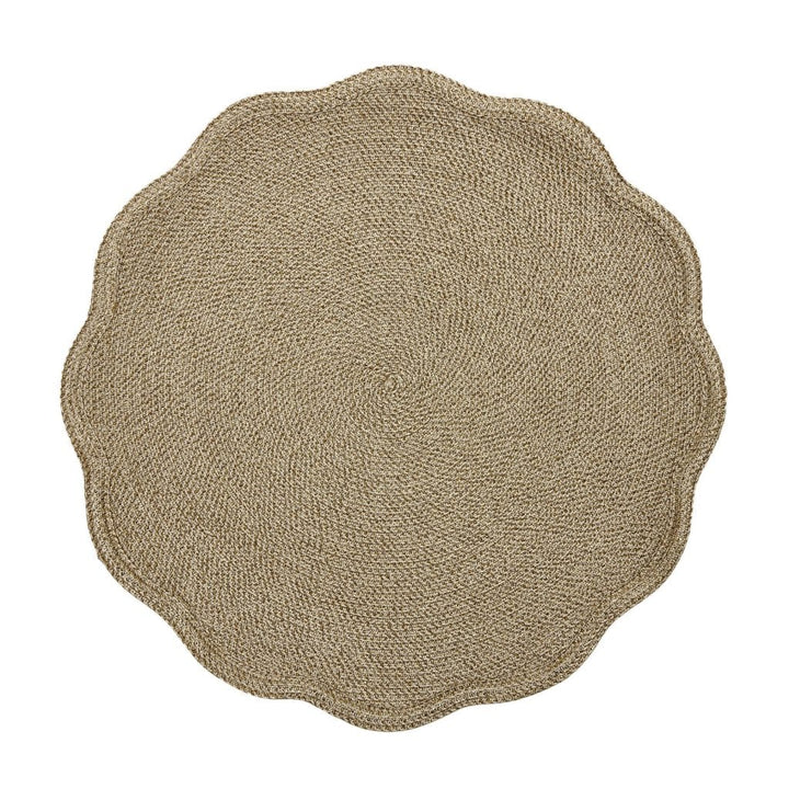 Gold Glimmer Round Scallop Placemats Set/4