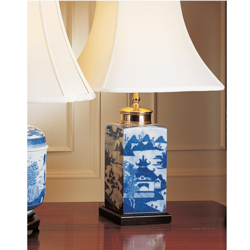 Lamps Blue Canton Tea Jar Lamp, Small
