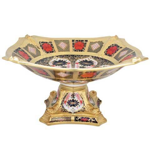 Old Imari Solid Gold Band - Gift Boxed Dolphin Center Piece