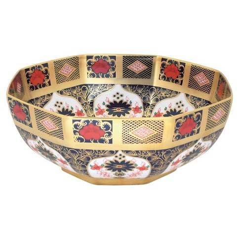 Old Imari Solid Gold Band - Gift Boxed Octagonal Bowl