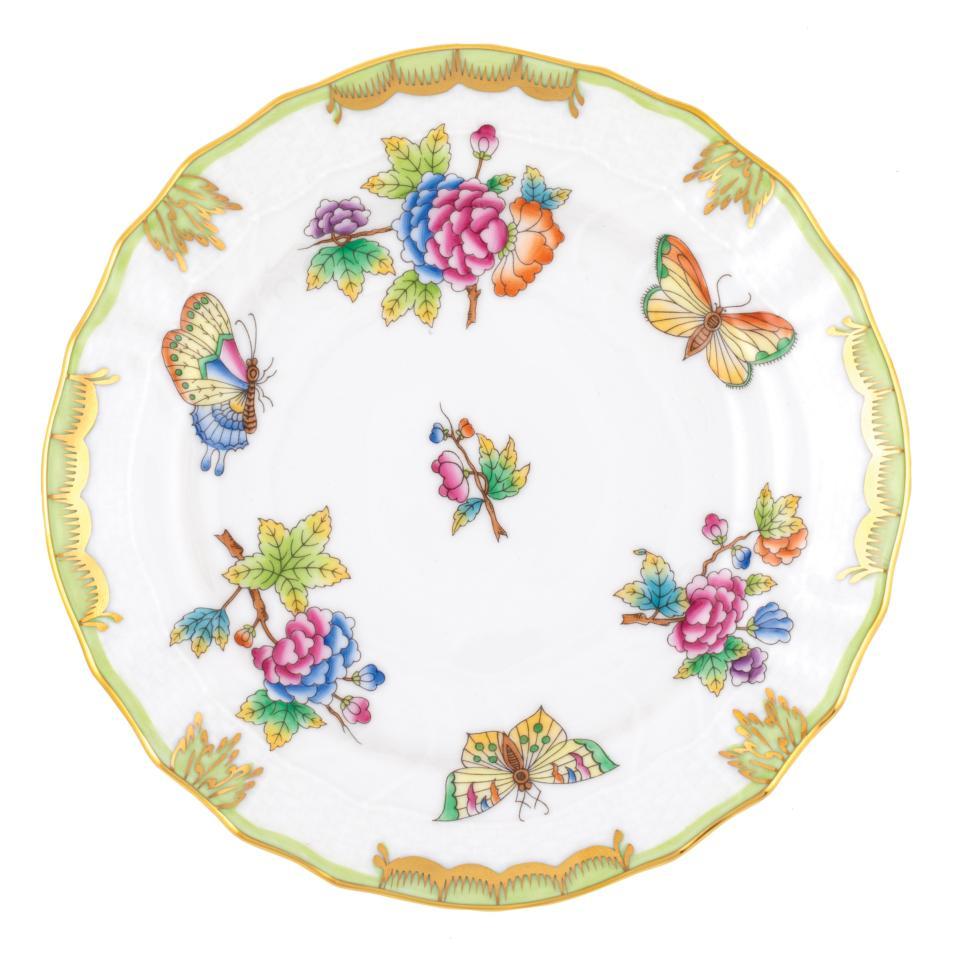 Queen Victoria Green Bread And Butter Plate