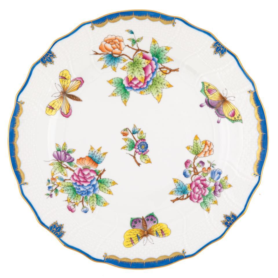 Queen Victoria Blue Dinner Plate