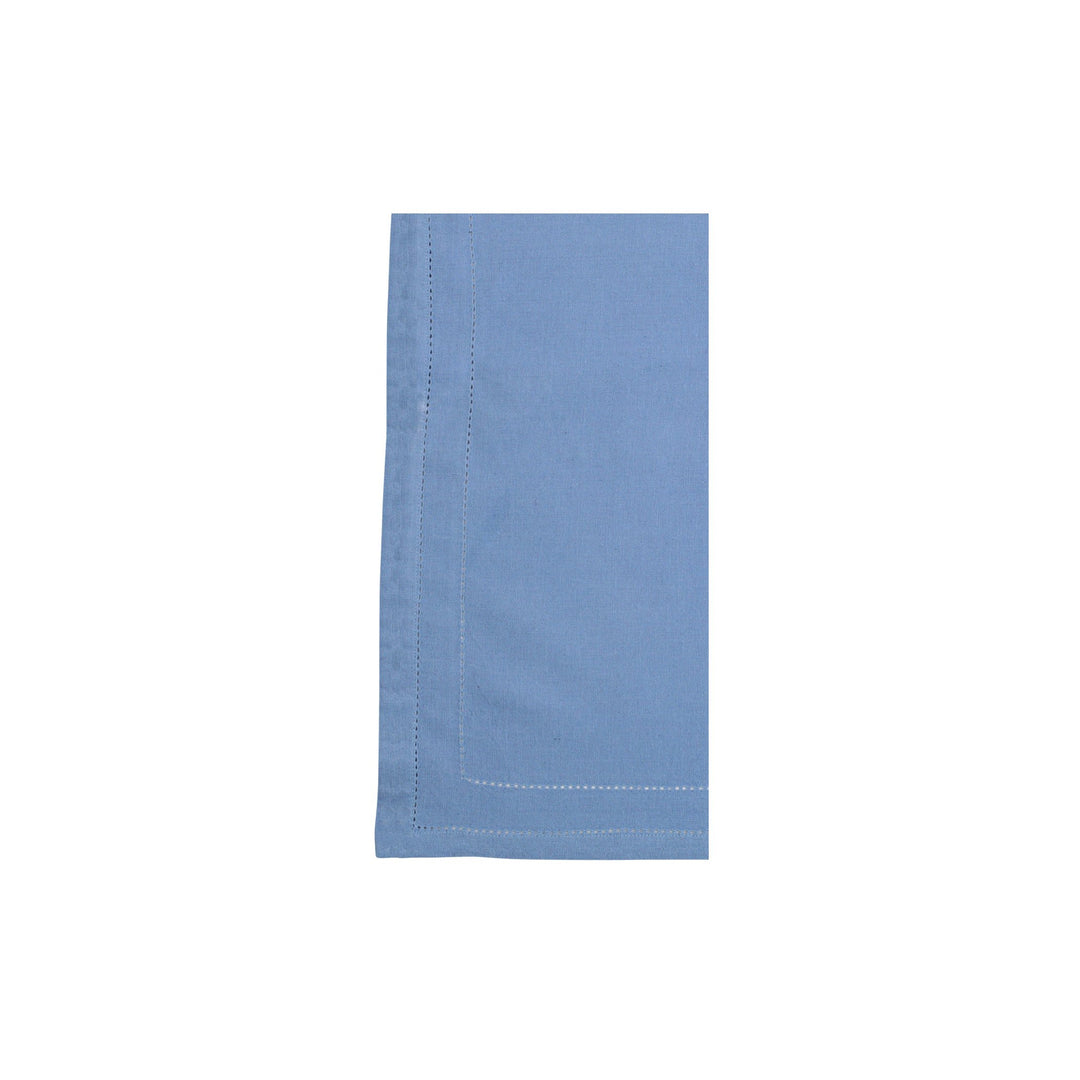 Cotone Linens Cornflower Blue Napkins with Double Stitching (Set of 4)