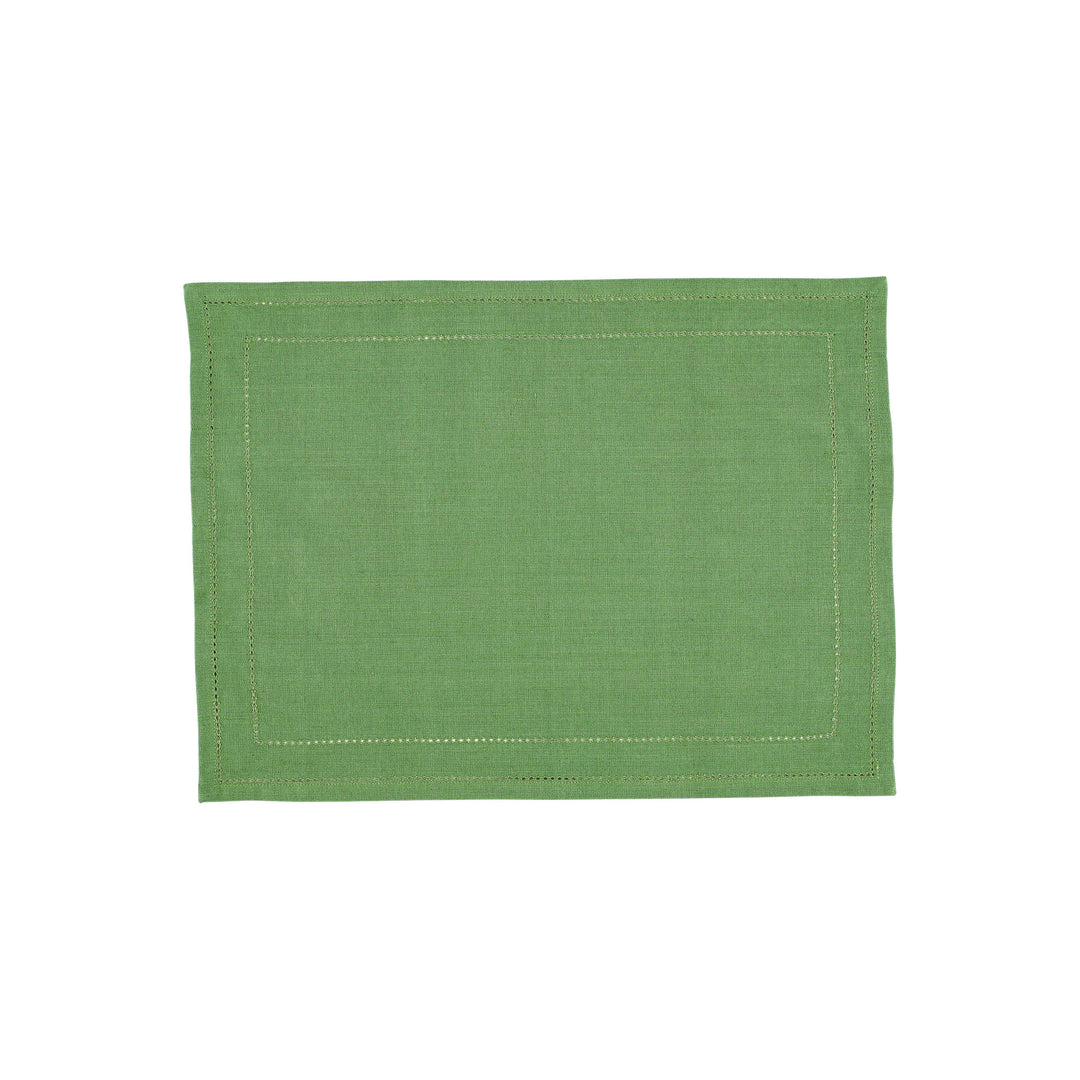 Cotone Linens Sage Placemats with Double Stitching (Set of 4)