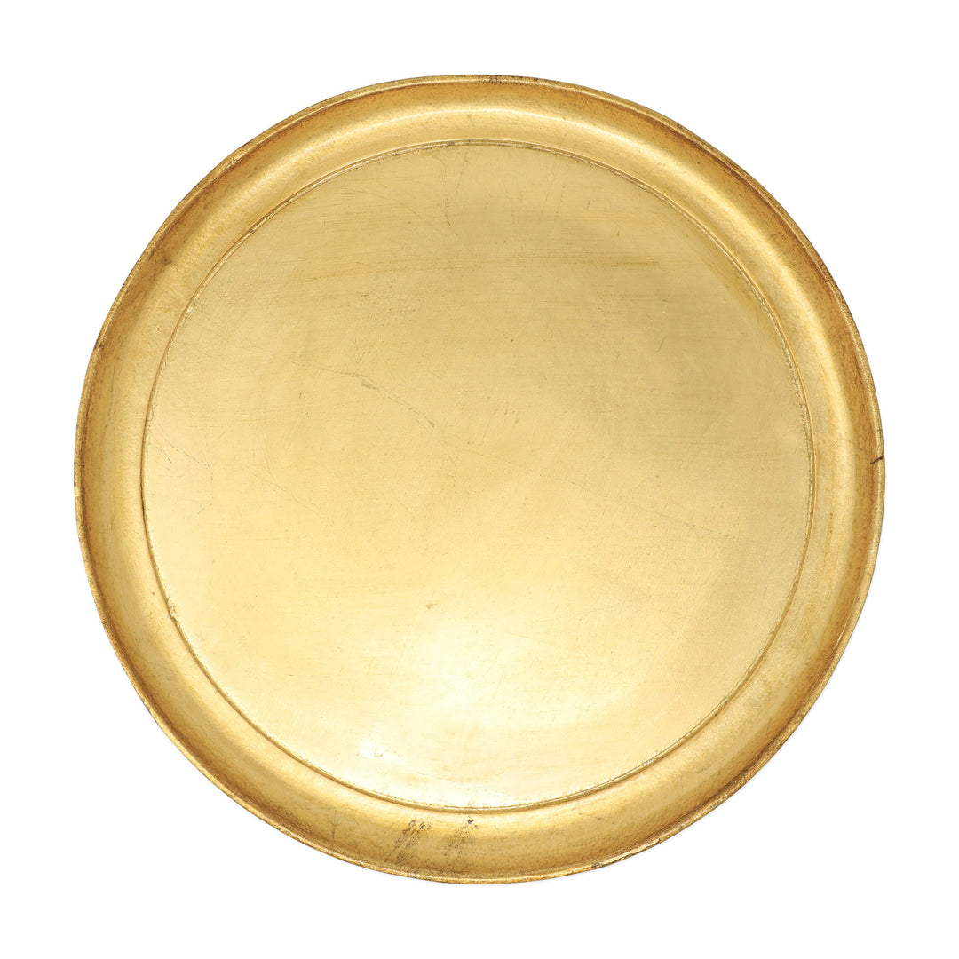 Florentine Wooden Accessories Gold Medium Round Tray