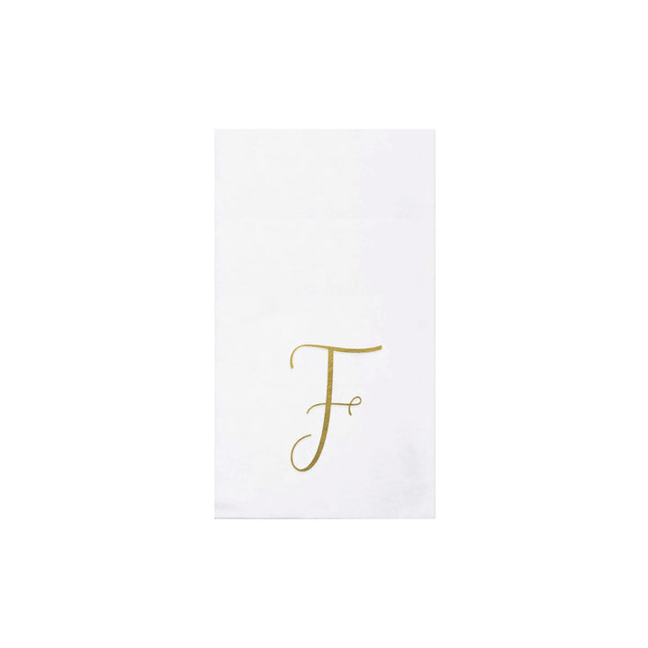 Papersoft Napkins Gold Monogram Guest Towels (Pack of 20)