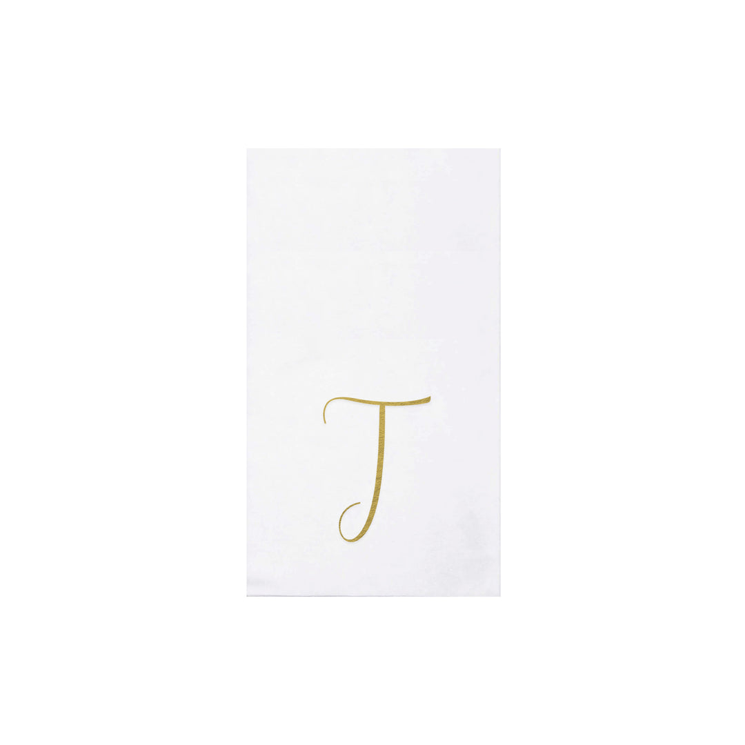 Papersoft Napkins Gold Monogram Guest Towels (Pack of 20)