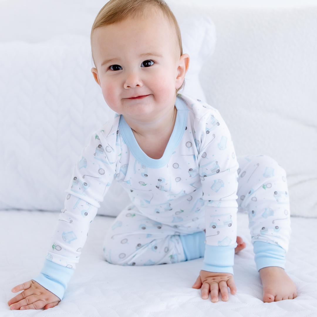 Little Golfer Long Pajamas - Light Blue
