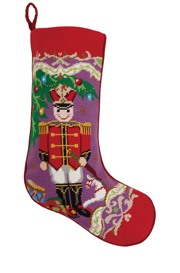 Xmas Soldier Needlepoint Embroidered Stocking
